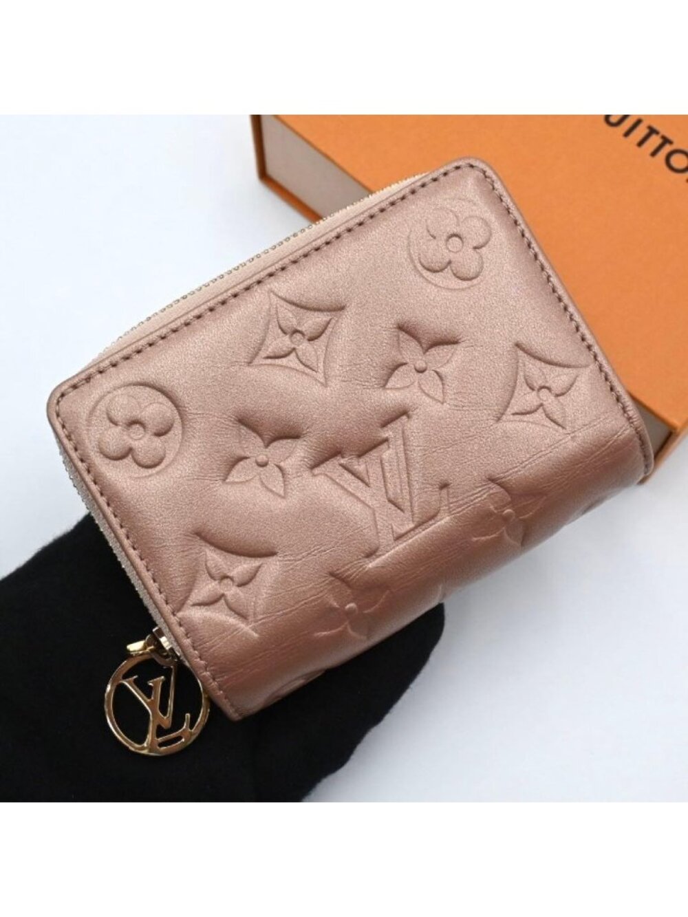 Louis Vuitton Monogram Embossed Portefeuille Lou Rose Gold Wallet